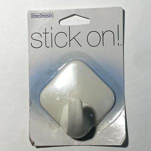 InterDesign STICK ON! 16001 Sa diamond Hook White Self- Adhesive Plastic Utility